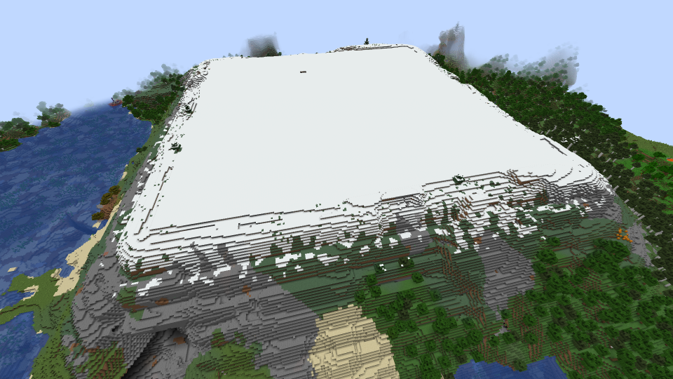 The caverns map imported as a large plateau in Minecraft 1.21