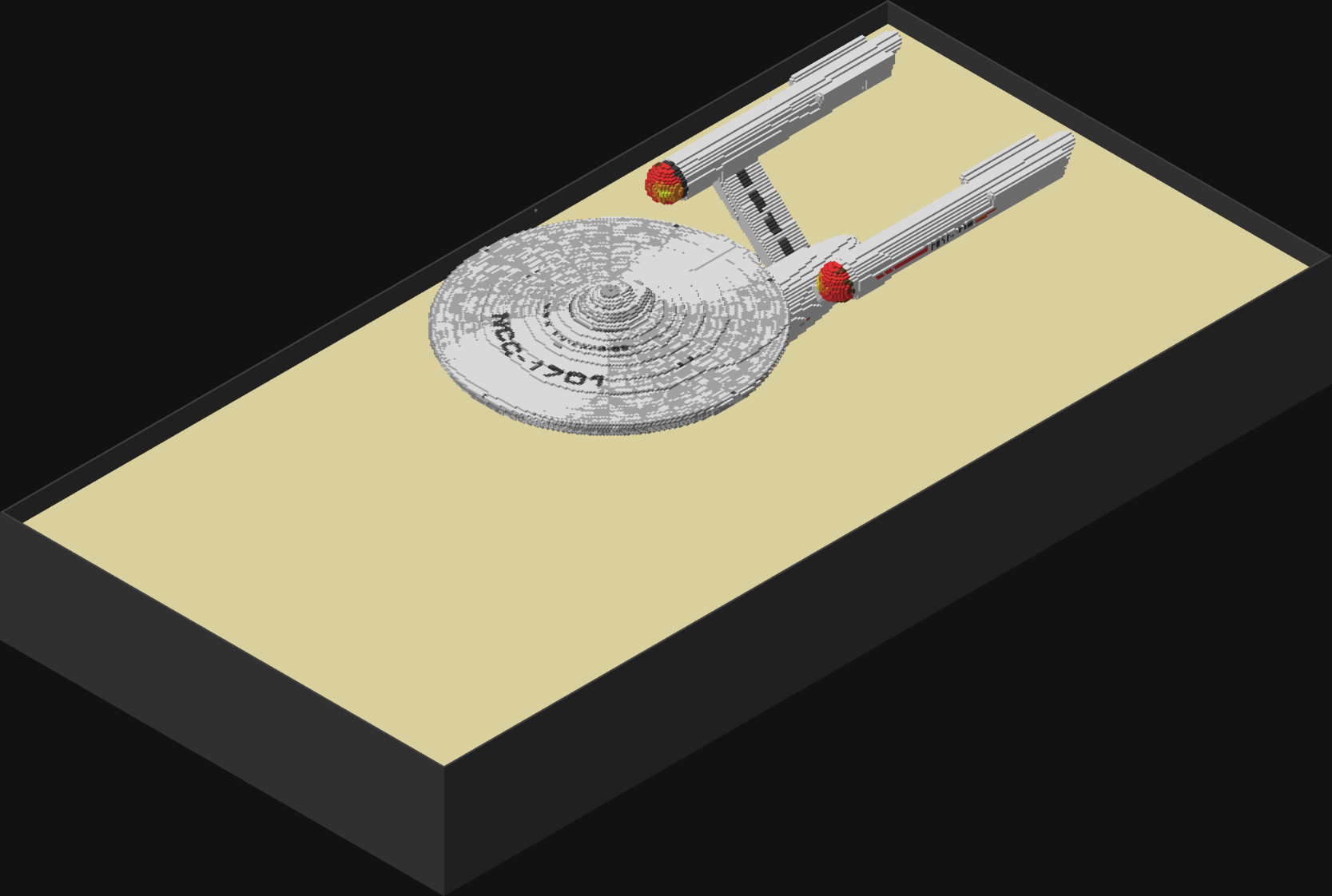 Another isometric render of the USS Enterprise Minecraft map made by osici