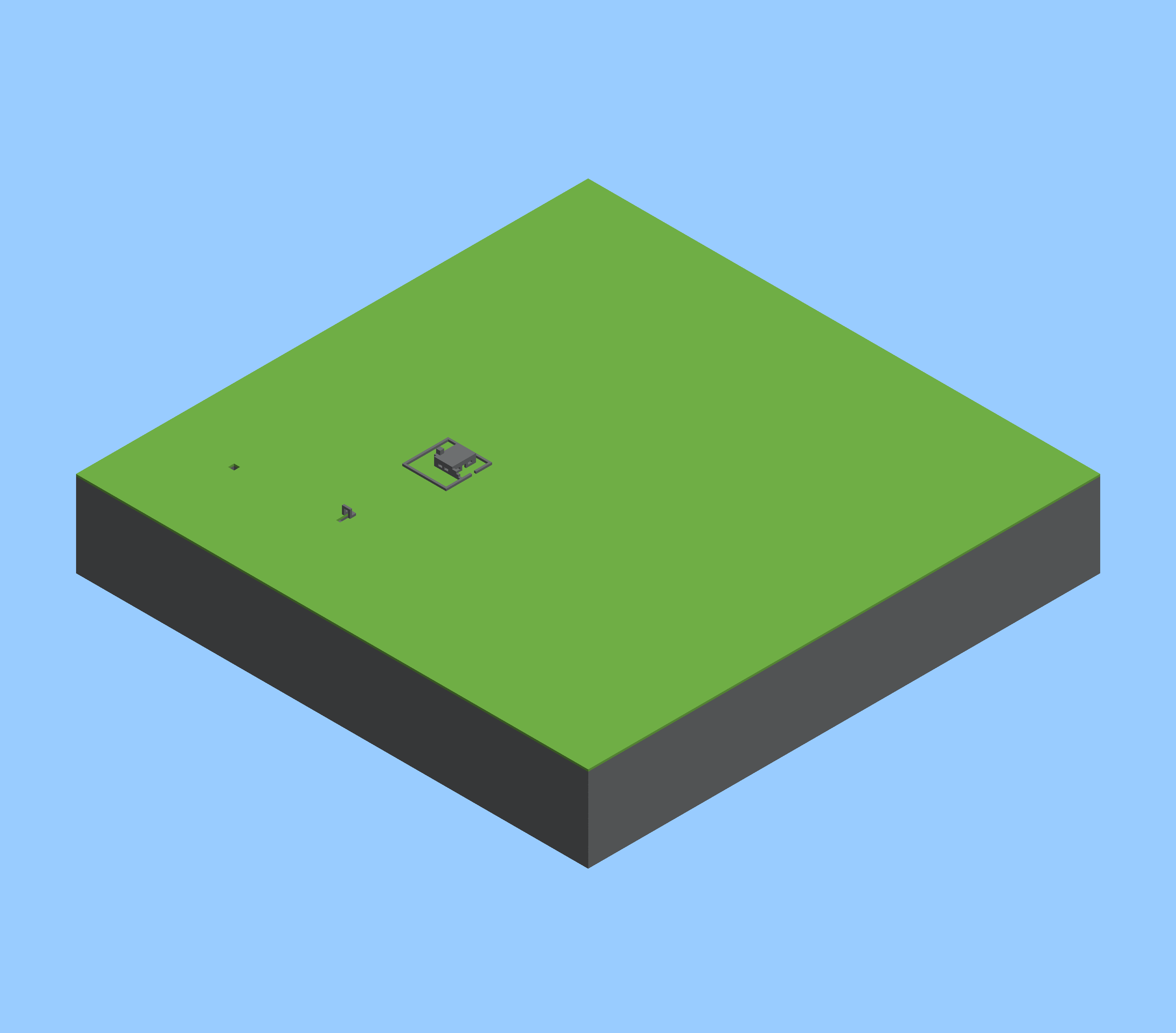 An isometric render of Minecraft's oldest map