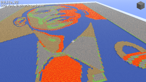 Obama poster map created using early image importer with the limited Minecraft blocks available